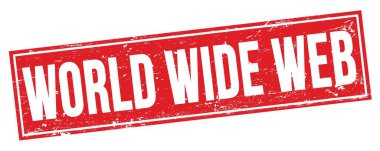 DÜNYA WIDE Ağ Metni kırmızı çirkin dikdörtgen mühür işareti üzerinde.
