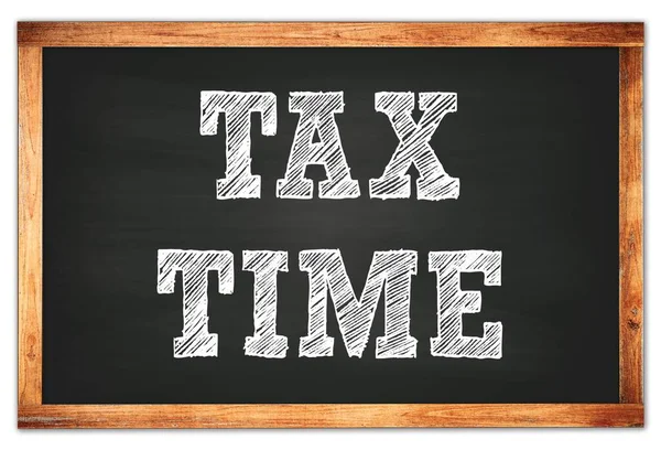 Tax Time Написаний Чорній Дерев Яній Рамці Шкільної Дошки — стокове фото