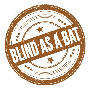 Kahverengi yuvarlak dokuma damgası üzerine bir BAT metni kadar kör.