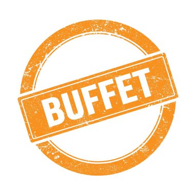 Turuncu grungy round vintage pulu üzerine açık büfe metni.