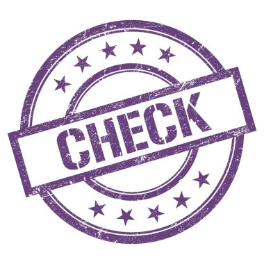 Mor menekşe üzerine yazılmış CHECK metni.