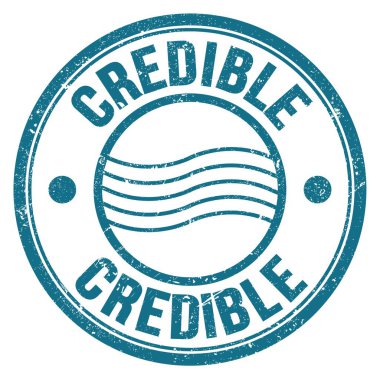 Mavi yuvarlak posta damgası işareti üzerine CREDIBLE kelimesi