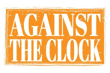 SAAT YAKINDA, turuncu grungy mühür işareti üzerine yazılmış kelimeler