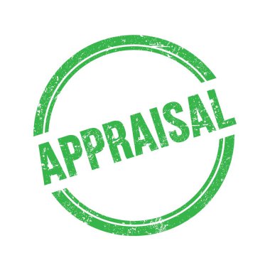 Yeşil grungy vintage yuvarlak pul üzerine yazılmış APPRAISAL metin.