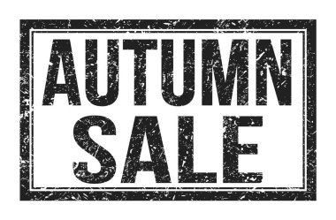 AUTUMN Satışı, siyah dikdörtgen damga işareti üzerine yazılmış kelimeler