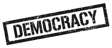 DEMOKRACY siyah grungy dikdörtgen mühür işareti.