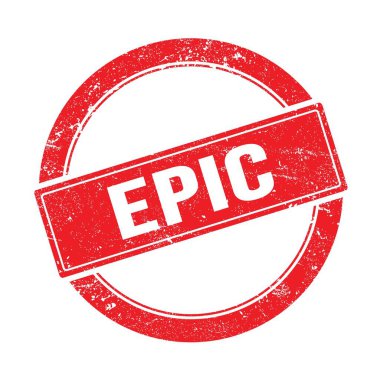 Kırmızı grungy yuvarlak vintage pul üzerinde EPIC metin.