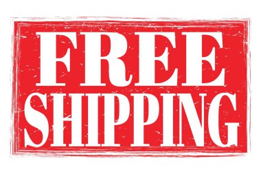 Ücretsiz Nakliye, kırmızı kirli damga işareti üzerine yazılmış kelimeler