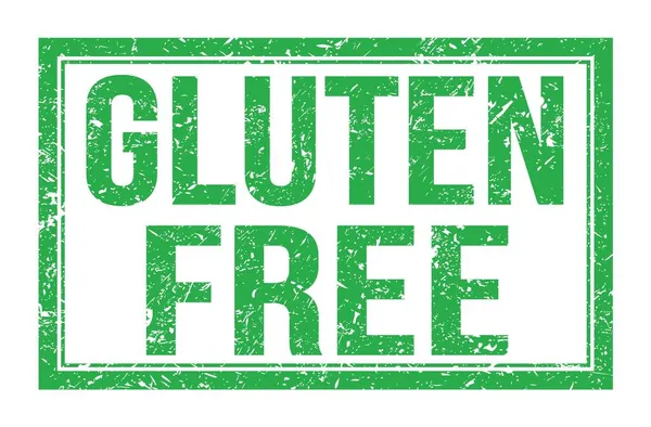 Libre Gluten Palabras Escritas Signo Sello Rectángulo Verde — Foto de Stock