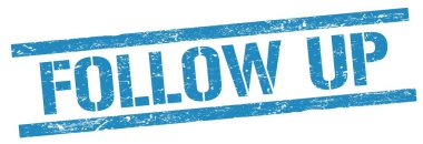 Mavi grungy dikdörtgen damga işareti üzerinde FOLLOW UP metin.