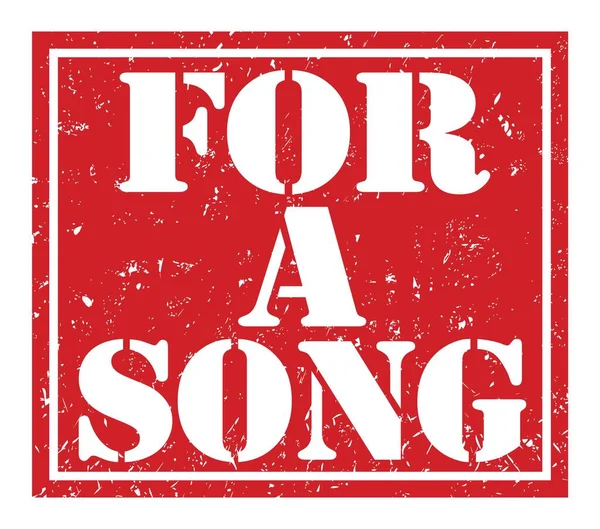 A Song için, kırmızı pul üzerine yazılmış kelimeler.
