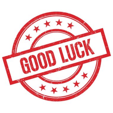 İyi şanslar metni kırmızı yuvarlak lastik damga üzerine yazılmış.