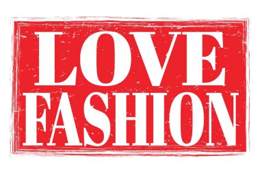 Bayılırım FASHION, kırmızı kirli damga işareti üzerine yazılmış kelimeler