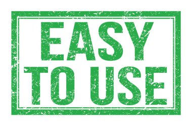 Kullanımı kolay, yeşil dikdörtgen mühür işareti üzerine yazılmış kelimeler