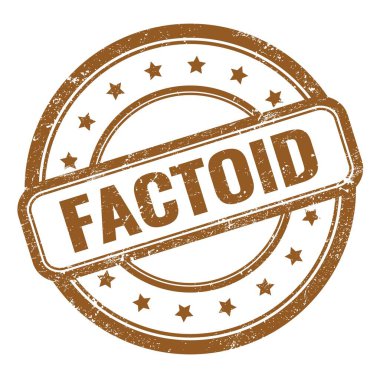 Kahverengi grungy vintage lastik damga üzerinde FACTOID metin.