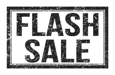 FLASH Satışı, siyah dikdörtgen mühür işareti üzerine yazılmış kelimeler