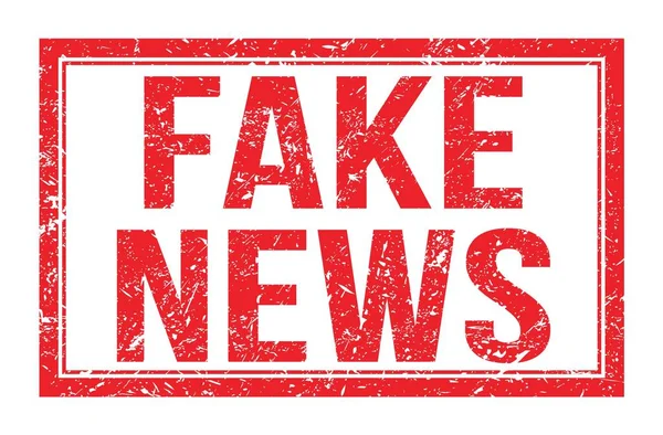 Fake News Wörter Auf Rotem Rechteck Stempelschild Geschrieben — Stockfoto