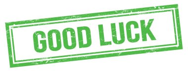 Yeşil grungy vintage dikdörtgen damgalı İyi şanslar metni.