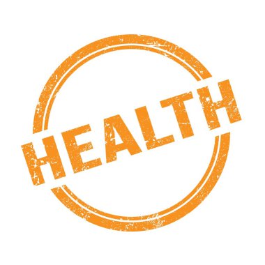 Turuncu grungy vintage yuvarlak damga üzerine yazılmış Sağlık metni.