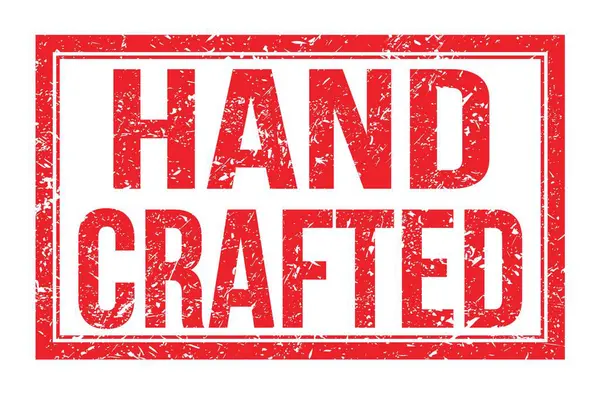 Hand Crafted Palavras Escritas Sinal Carimbo Retângulo Vermelho — Fotografia de Stock