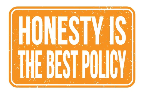 Гонестия Лучшая Политика Слова Написанные Оранжевом Прямоугольном Штампе — стоковое фото