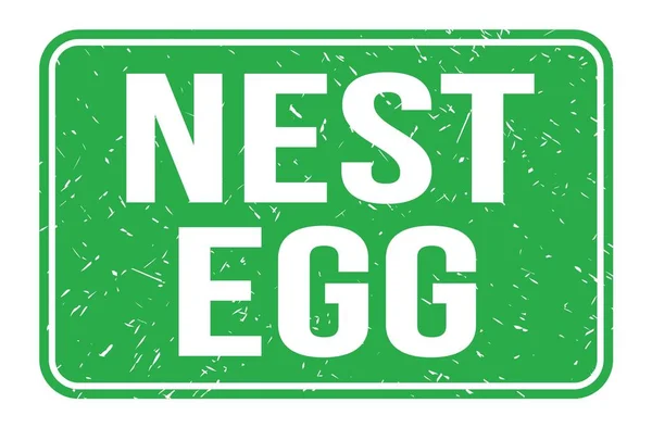 Nest Egg Palavras Escritas Sinal Carimbo Retângulo Verde — Fotografia de Stock