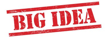 Kırmızı grungy vintage kauçuk damga üzerine büyük bir fikir metni.