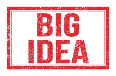 Büyük fikir, kırmızı dikdörtgen mühür işareti üzerine yazılmış kelimeler