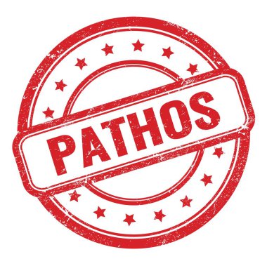 PaTHOS kelimesi kırmızı yuvarlak damga üzerine