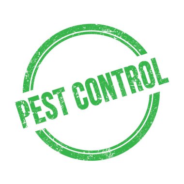 PEST KONTROL yeşil grungy vintage yuvarlak pul üzerine yazılmış metin.