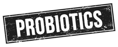 Siyah grungy dikdörtgen damga işareti üzerine PROBIOTICS metni.