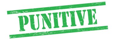 Yeşil grungy vintage kauçuk damga üzerine PUNITIVE metin.