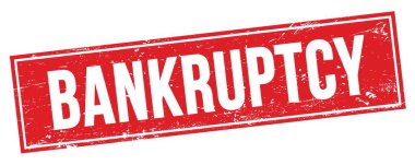 Kırmızı grungy dikdörtgen işareti üzerinde BANKRUPTCY metin.