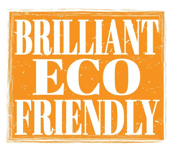 Brillante Eco Friendly Escrito Signo Sello Grungy Naranja —  Fotos de Stock
