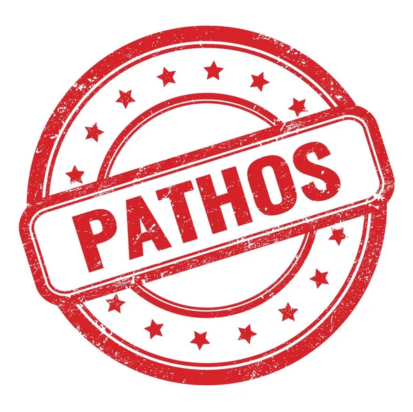 Pathos Слово Червоному Круглому Штампі — стокове фото