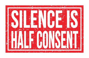 SILENCE BÜYÜK BÜYÜK, kırmızı dikdörtgen damgası üzerine yazılmış kelimeler