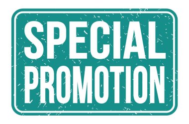 Özel Tanıtım, mavi dikdörtgen mühür işareti üzerine yazılmış kelimeler