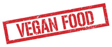VEGAN Gıda kırmızı grungy dikdörtgen mühür işareti.
