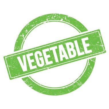 Yeşil grungy yuvarlak vintage pul üzerinde VEGETable metin.