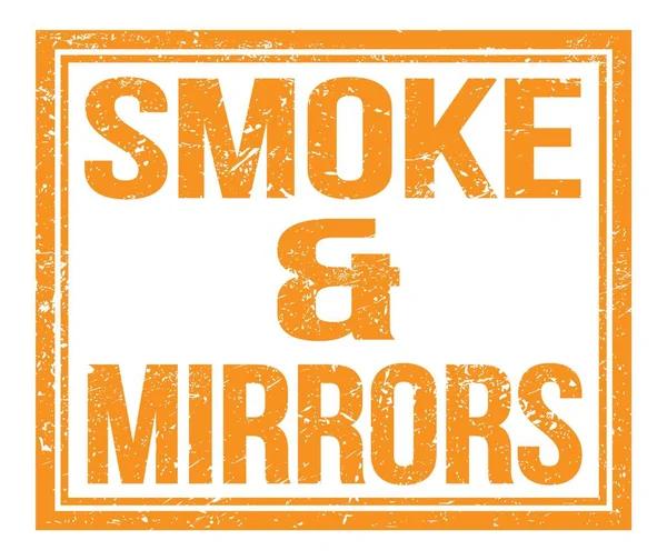 Smoke Mirrors Napsaný Oranžovém Grungy Razítku — Stock fotografie