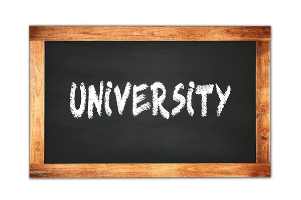 University Text Written Black Wooden Frame School Blackboard — Stock Photo, Image