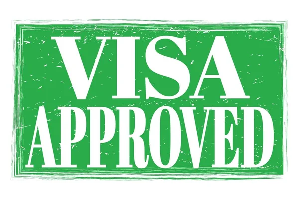 Visa Goedgekeurd Woorden Geschreven Groene Grungy Stempel Teken — Stockfoto
