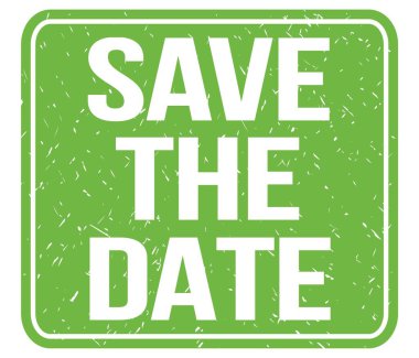 Tarihi kaydet, yeşil vintage mühür işareti üzerine yazılmış metin