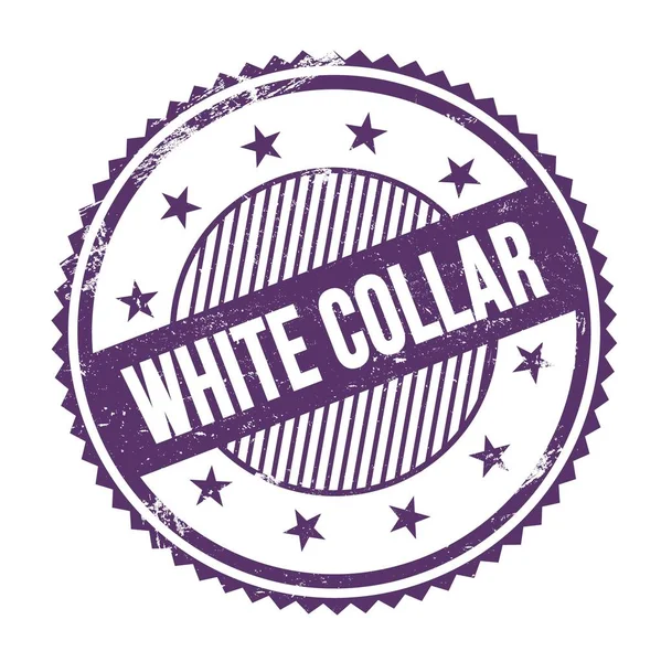 Bílá Collar Text Napsaný Fialové Indigo Grungy Cik Cak Okraje — Stock fotografie