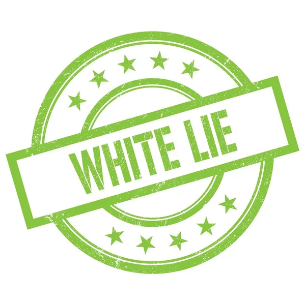 White Lie Texto Escrito Verde Ronda Sello Goma Vintage — Foto de Stock