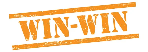 Testo Win Win Timbro Gomma Vintage Grungy Arancione — Foto Stock