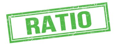 Yeşil grungy vintage dikdörtgen damgalı RATIO metni.