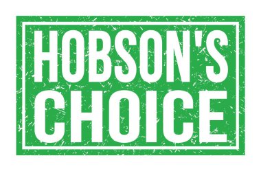 HOBSON 'IN seçimi, yeşil dikdörtgen mühür üzerine yazılmış kelimeler