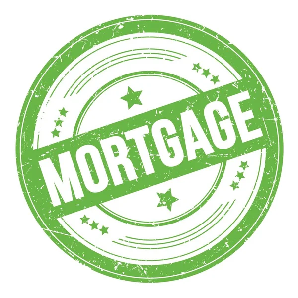Mortgage Szöveg Zöld Kerek Grungy Textúra Bélyegző — Stock Fotó
