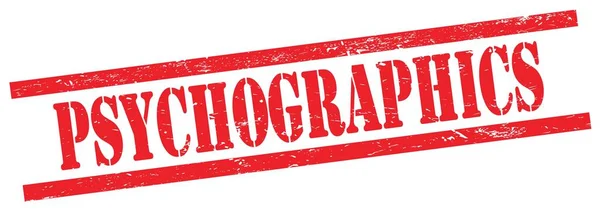 Psychografi Text Röd Grungy Rektangel Vintage Stämpel — Stockfoto